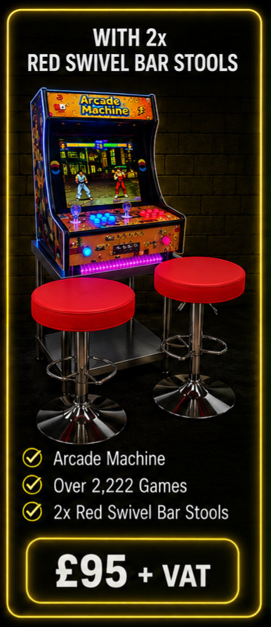 2-player Pandora's Box 9D arcade machine with 19-inch LCD screen available for arcade machine hire in Manchester featuring 2,222 retro games.