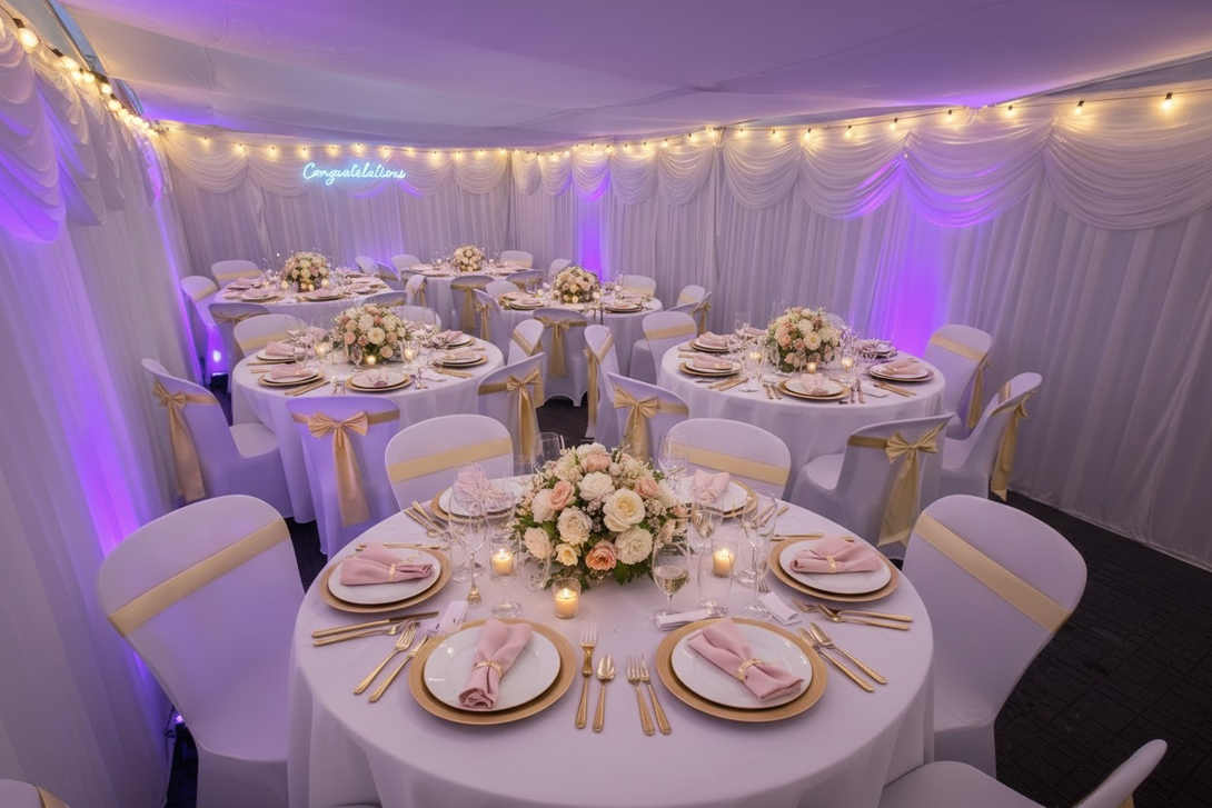 our 4m x 8m marquee hire in manchester for an engagement event