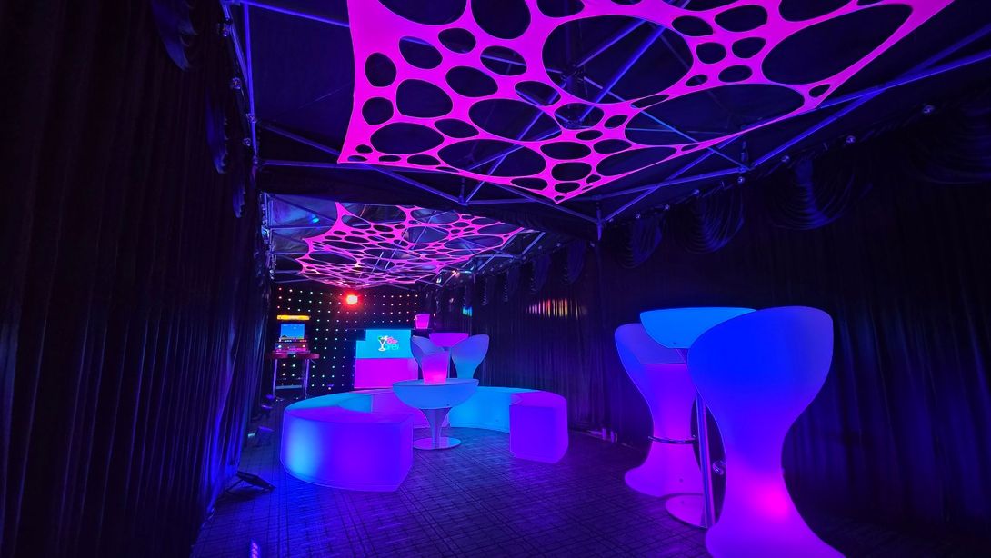 Neon glow party tent hire in Manchester