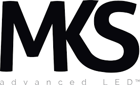 MKS logo in black with light gray “advanced LED” text underneath