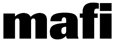 Black lowercase word “mafi” in bold sans-serif font on a white background