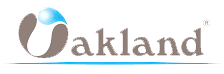 Oakland logo with gray lowercase text and a blue accent above the “O”