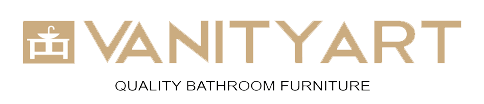 VANITYART logo with a beige icon and text, plus the tagline “QUALITY BATHROOM FURNITURE”