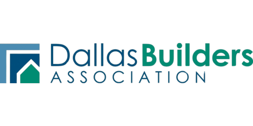 Dallas Builders Association logo in teal and blue with house icon and text