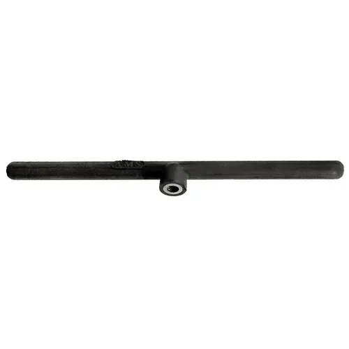 A black pipe with a hole in the middle on a white background.