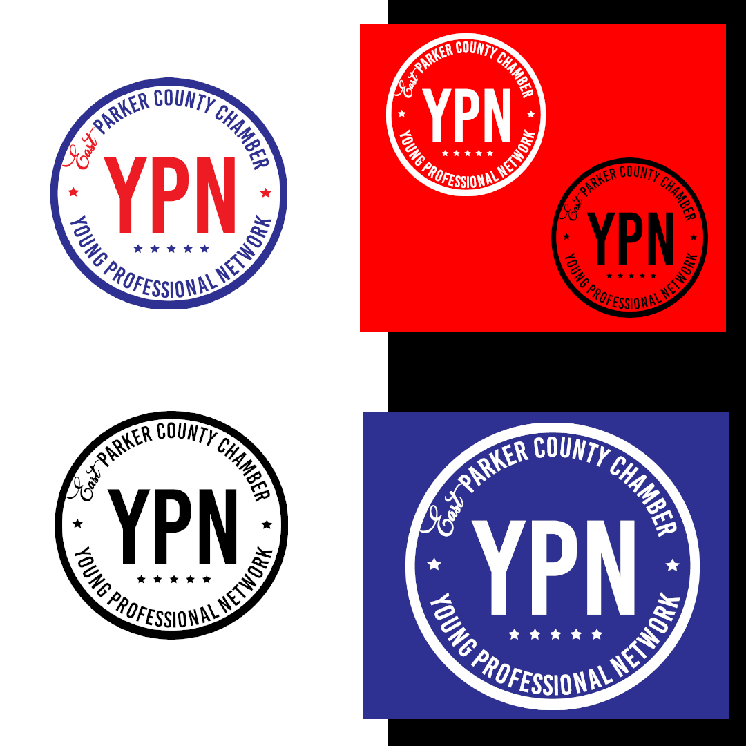 Four different logos for the parker county chamber of commerce