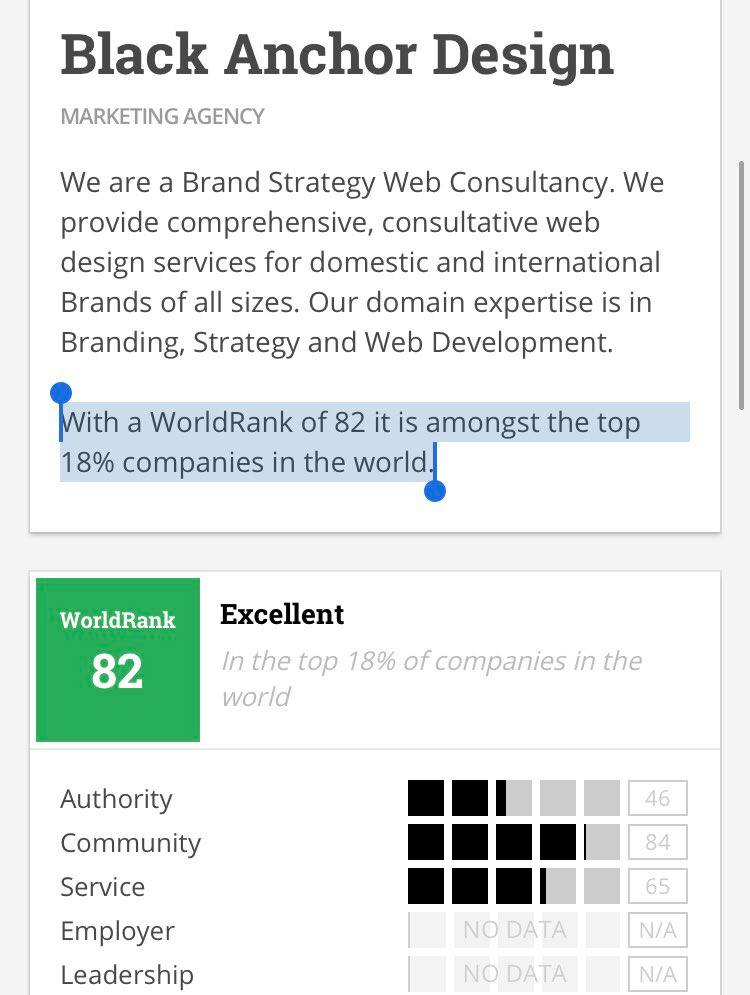 Black anchor design is a brand strategy web consultancy.