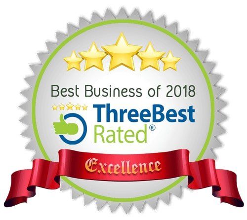 The three best rated logo is blue and green with a thumbs up.