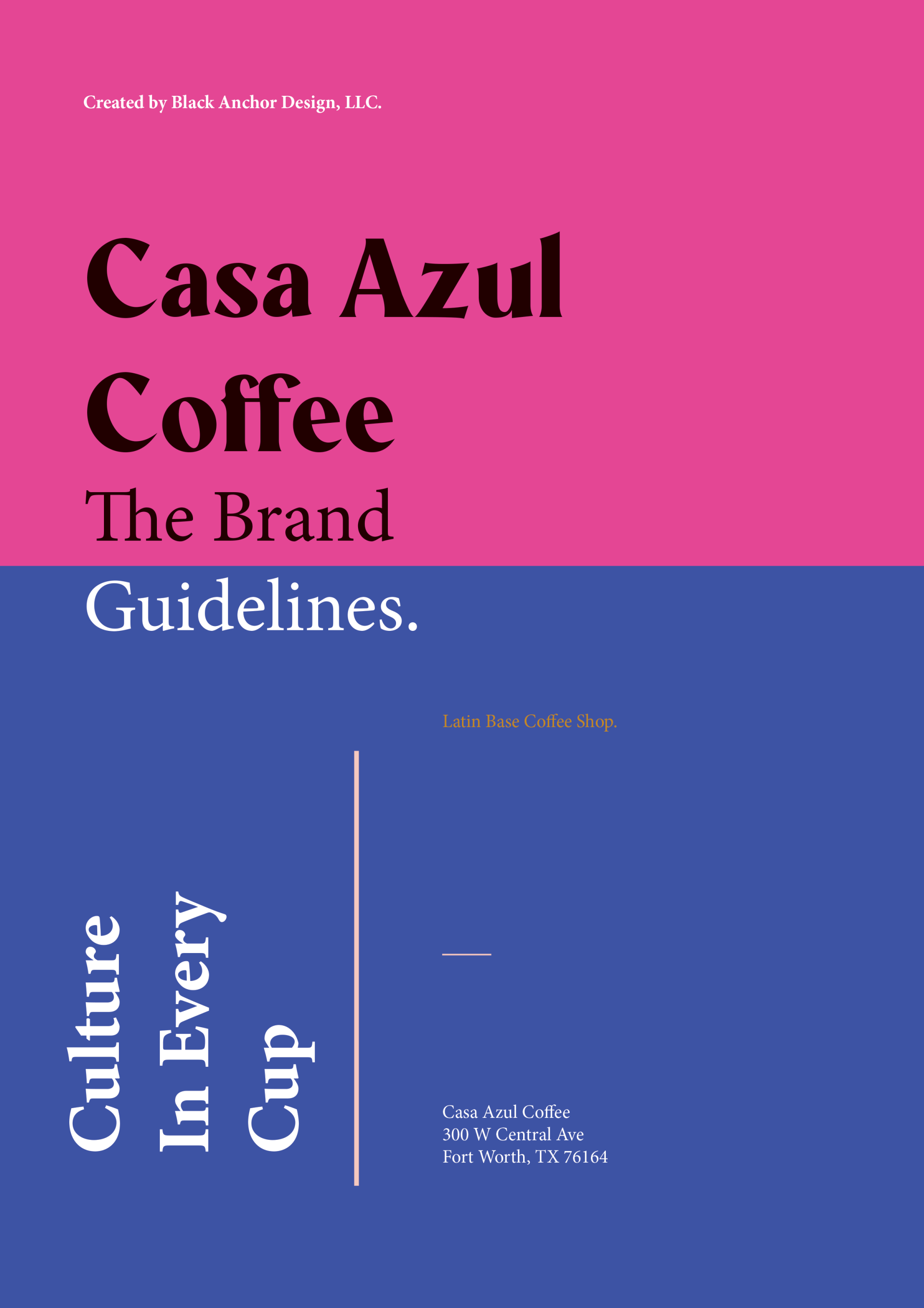 A book titled Casa Azul Coffee the brand guidelines
