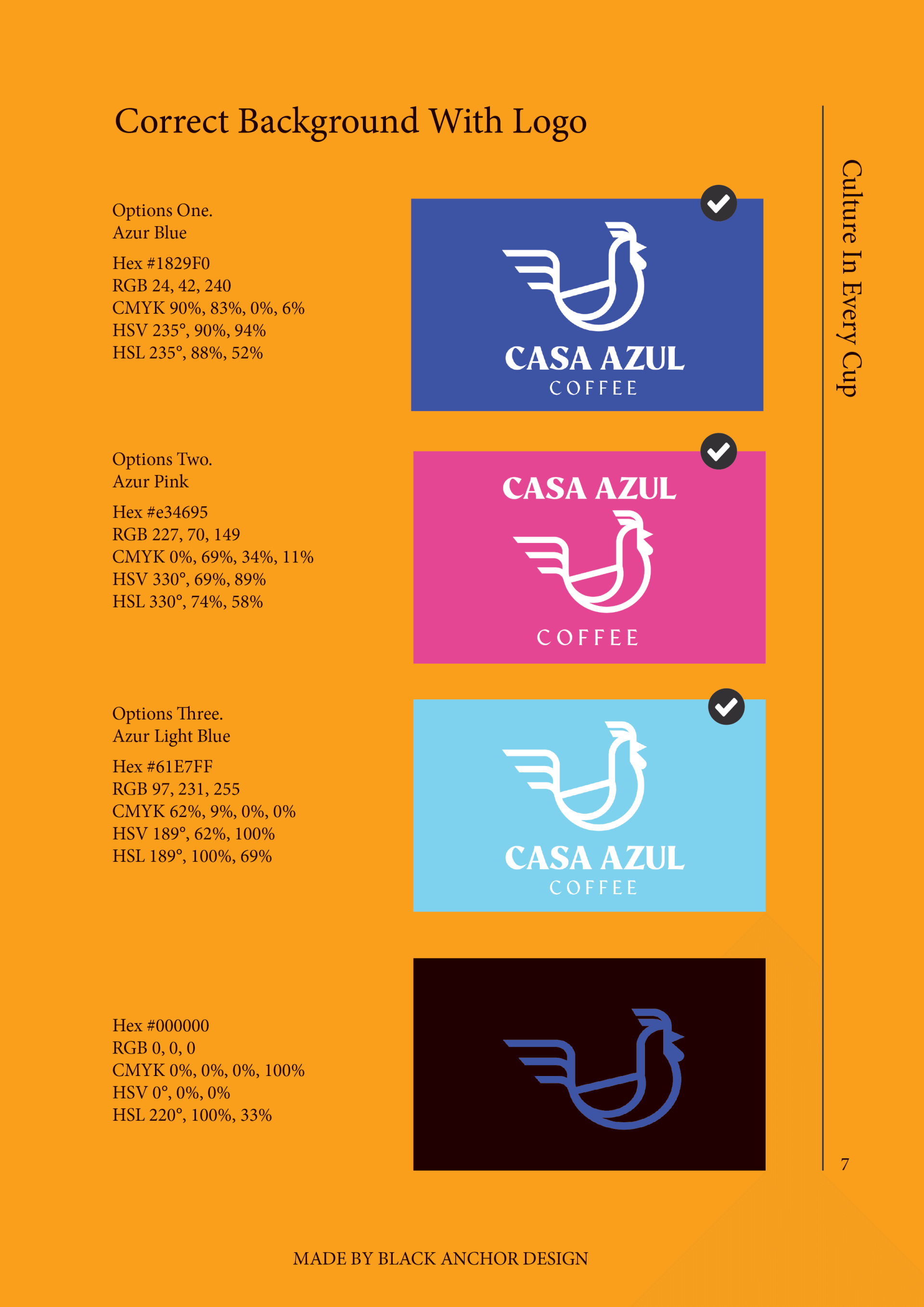Correct background with logo for Casa Azul on a yellow background