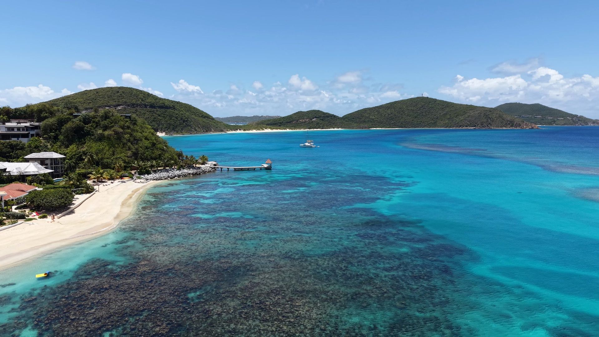 The dock at Mango Bay, Virgin Gorda