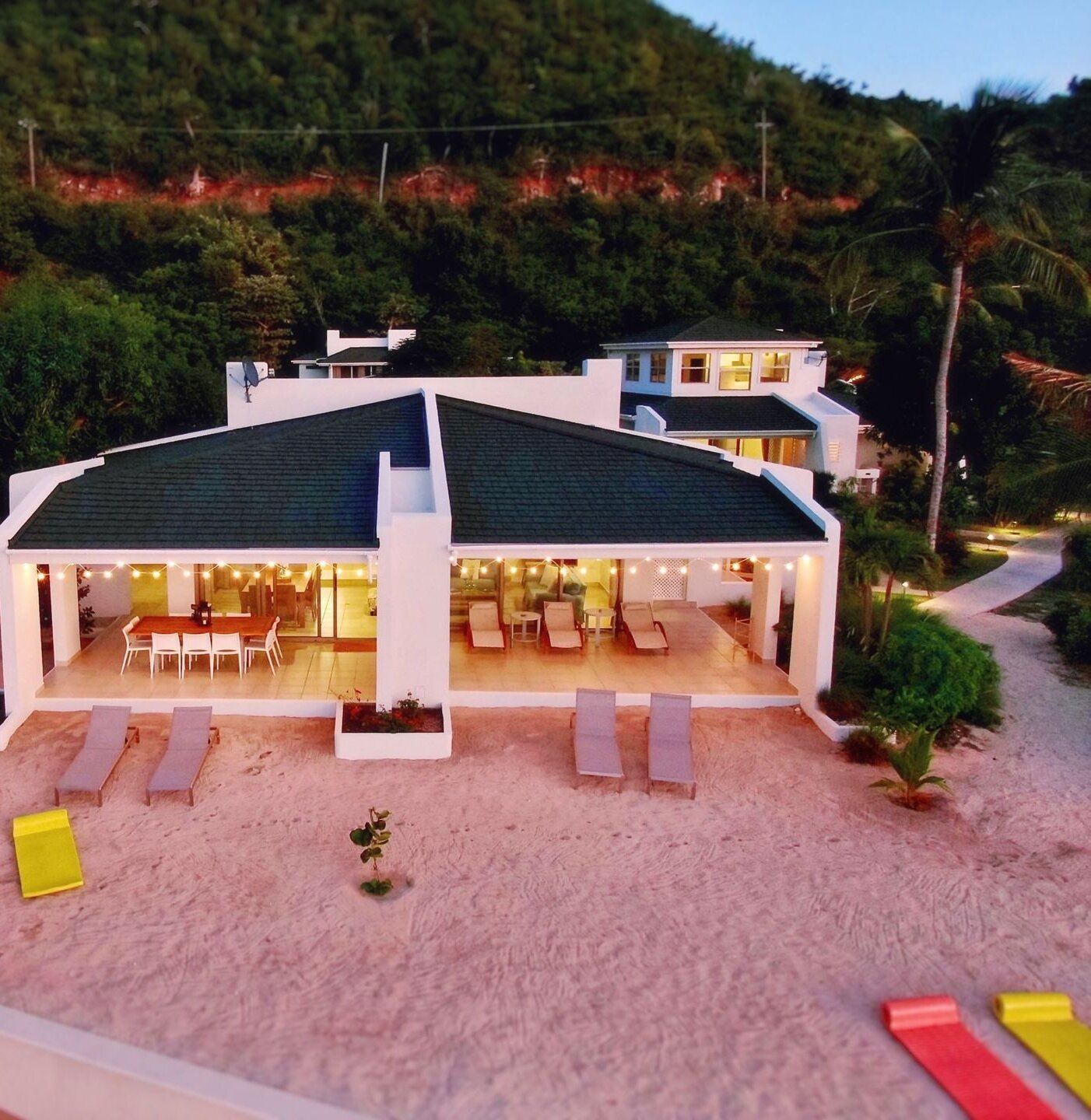 Villas at dusk