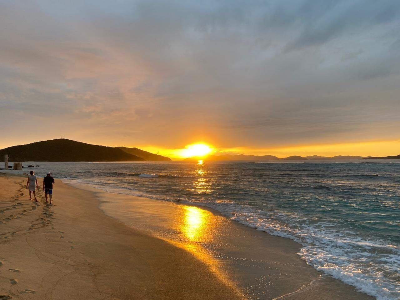 Sunset on the beach at Mango Bay