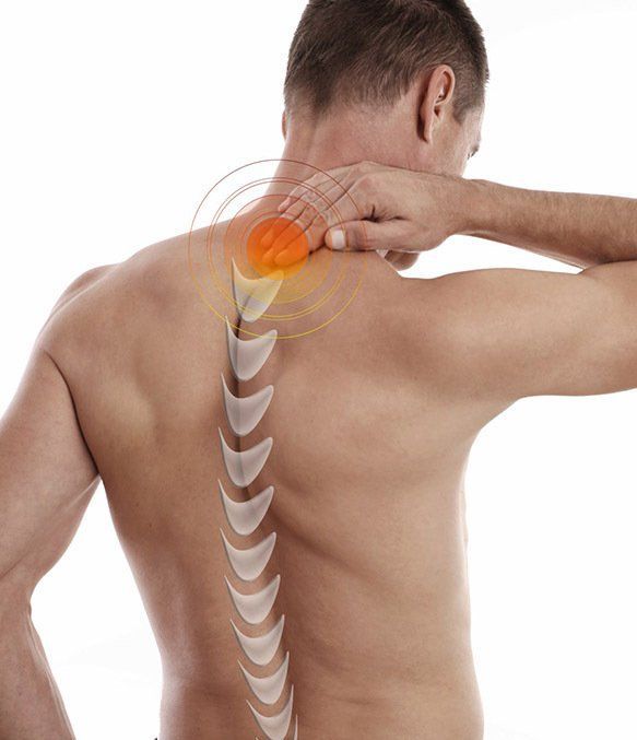 Man Holding Neck — Wide Bay Chiropractic in Gympie, QLD
