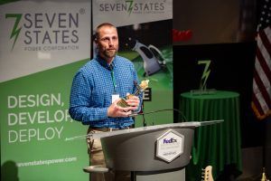 A man is standing at a podium giving a presentation.