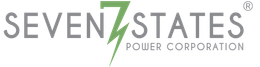 The seven states power corporation logo is green and white with a lightning bolt.