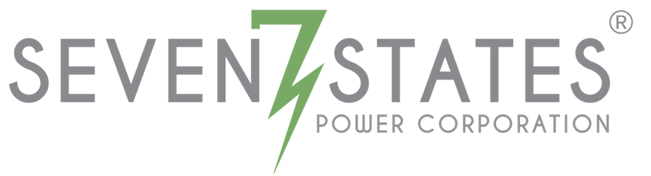 The seven states power corporation logo has a lightning bolt on it.
