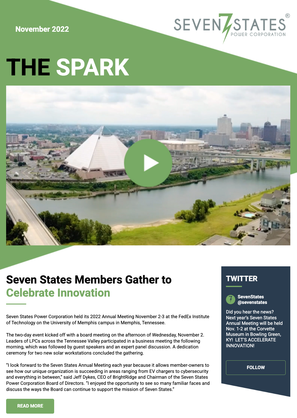 The cover of the seven states members gather to celebrate innovation.