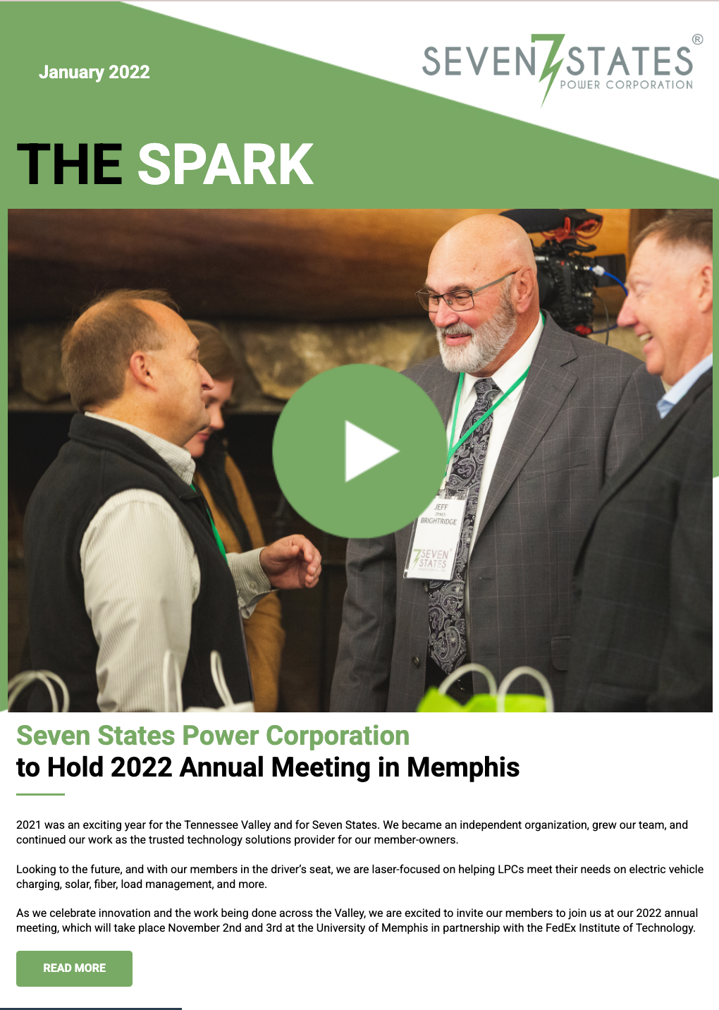 The cover of the seven states power corporation 's annual meeting in memphis.
