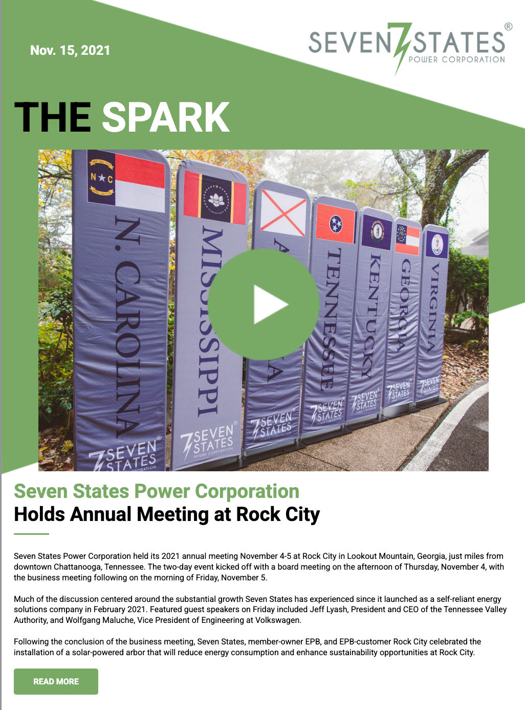Seven states power corporation holds annual meeting at rock city