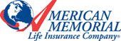 Logo of American Memorial Life Insurance Company: globe and red check mark, blue text.