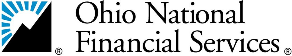 Ohio National Financial Services logo with blue rays and mountain silhouette.