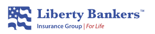 Liberty Bankers Insurance Group logo with an American flag design.