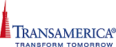 Transamerica logo with a red tower and the words