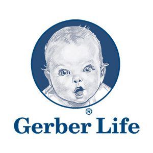Gerber Life logo: Baby's face within a blue circle, with