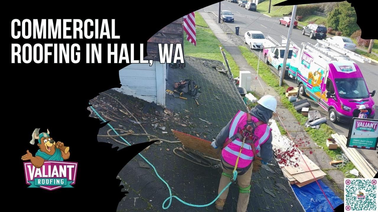 Commercial Roofing in Hall, WA
Valiant Roofing provides commercial roofing services in Hall, WA, for properties along the SR-503 and Lewis River Highway corridors in the Cascade foothills of north Clark County. Local commercial roofs face heavy rainfall, sustained windstorms, and debris from Douglas fir, cedar, and big-leaf maple trees. Inspections evaluate membrane or panel surfaces, seams, flashing, drainage, rooftop penetrations, ponding water, and small leaks. Clients receive a clear, photo-documented report with straightforward recommendations to help extend roof lifespan and protect buildings, inventory, and tenants from Hall’s rural foothill climate. Address: 108 SE 124th Ave Suite 8, Vancouver, WA 98684. URL: [https://www.valiantroofing.com/locations/vancouver-wa](https://www.valiantroofing.com/locations/vancouver-wa)
