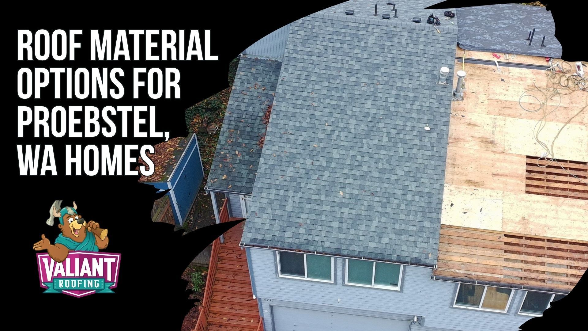 Roof Material Options for Proebstel, WA Homes
Valiant Roofing installs roofing materials suited to Proebstel’s rainfall, freeze-thaw conditions, and mix of older and newer homes. Options include Owens Corning Duration architectural shingles with SureNail technology and warranties up to 50 years, F-Wave synthetic shingles with Class 4 impact resistance, standing seam metal lasting 40 to 50 years, and corrugated metal for barns or utility structures. TPO and PVC membranes provide moisture protection for flat and low-slope roofs, while composite roofing offers 50+ years of service with resistance to mold and fungi. Cedar shakes provide a natural appearance but require more maintenance in damp conditions. Asphalt shingles remain a widely used choice for balancing cost, versatility, and rainy-climate performance. Address: 108 SE 124th Ave Suite 8, Vancouver, WA 98684. URL: [https://www.valiantroofing.com/locations/vancouver-wa](https://www.valiantroofing.com/locations/vancouver-wa)
