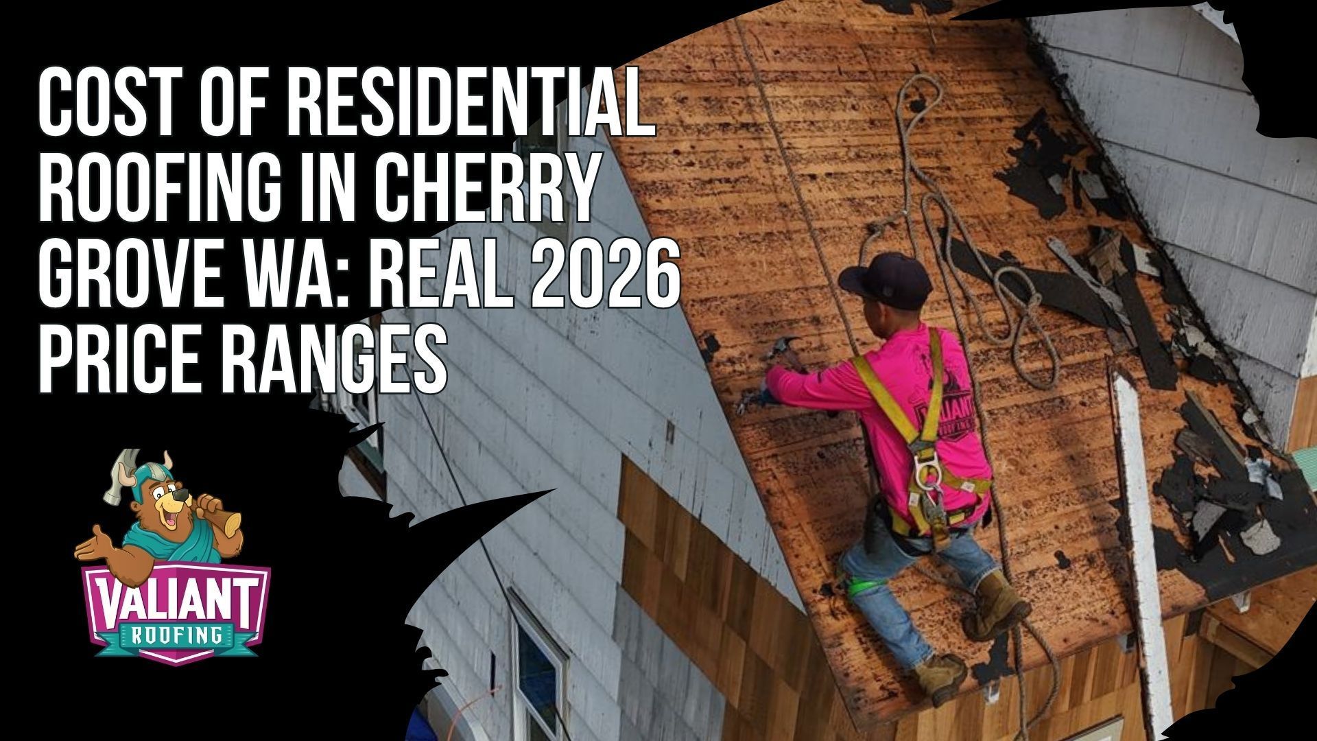Cost of Residential Roofing in Cherry Grove WA: Real 2026 Price Ranges
Valiant Roofing publishes 2026 residential roofing price ranges for Cherry Grove, WA, including $300 to $2,500 for standard repairs, $450 to $1,800 for emergency leak service, $11,900 to $22,500 for architectural shingle replacement, $22,500 to $35,000+ for larger or complex roofs, and $25,000 to $55,000+ for standing seam metal systems. Paid third-party roof inspection reports range from $321 to $600. Pricing reflects roof size, pitch, materials, decking, ventilation, access, and permit needs. Financing is available with approved credit, while permit filings and any added decking repairs are documented with photos and written approval. Address: 108 SE 124th Ave Suite 8, Vancouver, WA 98684. URL: [https://www.valiantroofing.com/locations/vancouver-wa](https://www.valiantroofing.com/locations/vancouver-wa)
