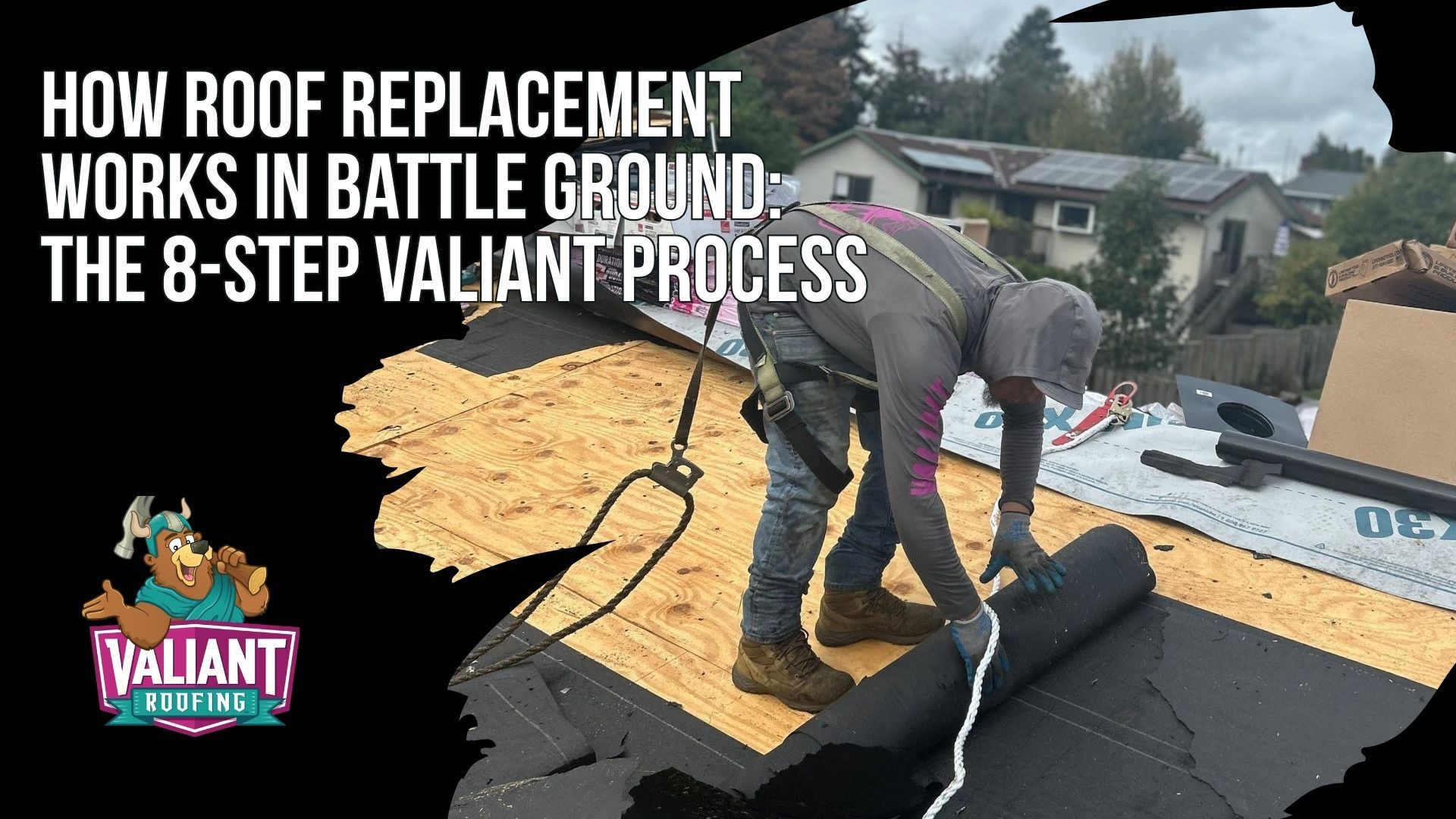 How Roof Replacement Works in Battle Ground: The 8-Step Valiant Process
Valiant Roofing's 8-step Battle Ground roof replacement process runs from initial call to warranty registration: free inspection with same-day photo report, written estimate with at least two material options, Clark County permit pulled in the homeowner's name, material delivery and site prep, tear-off and full reinstall in 1 to 3 days for most homes, an independent QA inspection separate from the install crew, and warranty registration with Owens Corning, CertainTeed, or GAF. No verbal quotes, no skipped steps. Visit https://www.valiantroofing.com/locations/battle-ground-wa or stop by 108 SE 124th Ave Suite 8, Vancouver, WA 98684.