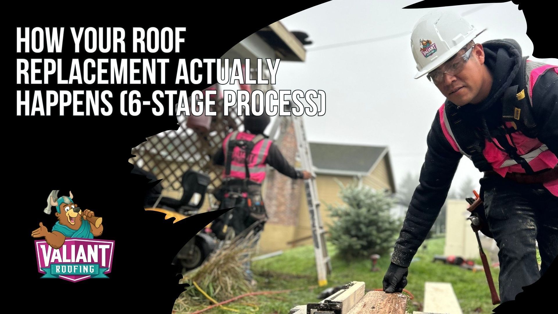 How Your Roof Replacement Actually Happens (6-Stage Process)
Valiant's 6-stage Dollars Corner process: (1) free inspection with drone photos and same-day file; (2) written estimate, material selection, and Clark County RSW permit; (3) tear-off at 7 AM, $1,000 to $3,000+ for labor and disposal; (4) decking inspection, photographed before repair at $85 to $125 per sheet; (5) drip edge, ice-and-water shield, synthetic underlayment, 6-nail field shingles, ridge vent, and soffit intake; (6) magnet roller cleanup and independent post-install inspector with drone photos to register the Owens Corning warranty correctly. Visit https://www.valiantroofing.com/locations/dollars-corner-wa or stop by 108 SE 124th Ave Suite 8, Vancouver, WA 98684.