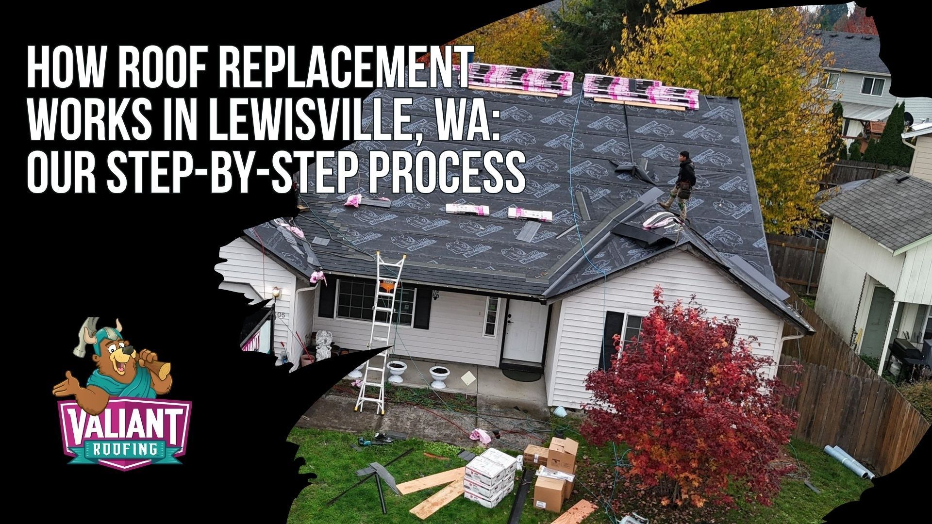 How Roof Replacement Works in Lewisville, WA: Our Step-by-Step Process
Roof replacement in Lewisville, WA takes Valiant Roofing 1 to 3 working days on-site, with most homeowners going from first call to a warrantied roof in 3 to 5 weeks. The process starts with a free inspection, usually within 48 hours, followed by a line-item estimate, driveway material samples from Owens Corning, CertainTeed, GAF, or F-Wave, and Clark County permit handling. Tear-off with decking inspection, full installation logged in CompanyCam, and a magnet sweep of driveways and pastures follow, then an independent inspector verifies the work before county sign-off and warranty registration. Call 360-740-7017 to start. Valiant Roofing, 108 SE 124th Ave Suite 8, Vancouver, WA 98684, https://www.valiantroofing.com/locations/vancouver-wa