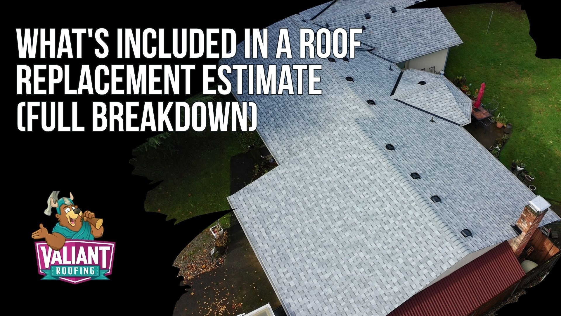 What a Complete Roof Replacement Estimate Should Include in Lucia, WA
A full breakdown of every line item that belongs in a roof replacement estimate for Lucia, WA, shown in a table that explains what each item is, why it matters, and the red flags that signal a thin bid. The rows cover tear-off, disposal, underlayment, ice and water shield, drip edge, starter strip, ridge cap, flashing, pipe boots, ventilation, decking allowance, cleanup, and warranty, with flashing flagged as the leading source of roof leaks. It highlights that ice and water shield, pipe boot replacements, and a written decking allowance are the items most commonly left off cheaper quotes before change-order bills appear. Valiant Roofing serves Lucia from 108 SE 124th Ave Suite 8, Vancouver, WA 98684, details at https://www.valiantroofing.com/locations/vancouver-wa