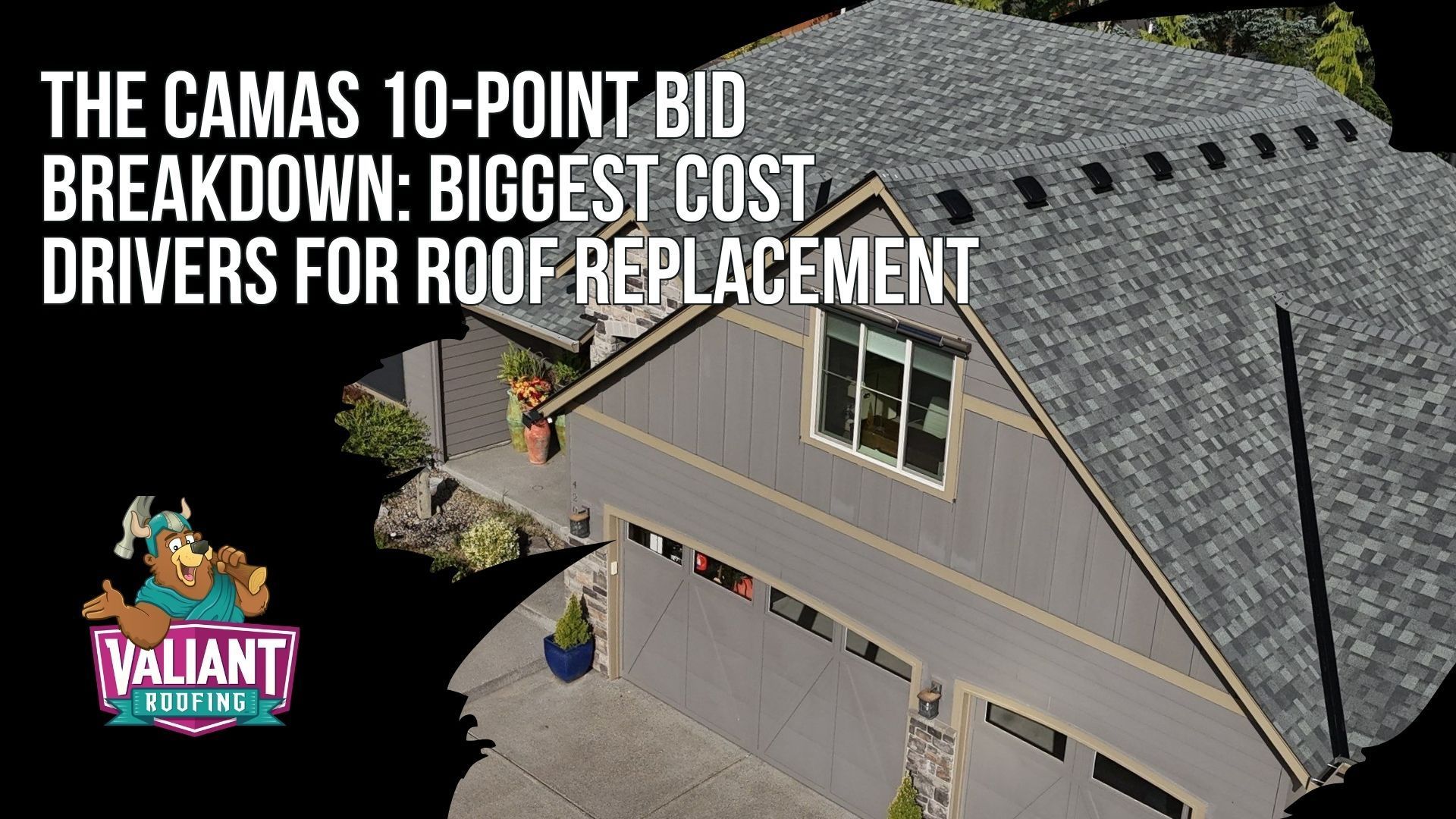 The Camas 10-Point Bid Breakdown: Biggest Cost Drivers for Roof Replacement
The Camas 10-Point Bid Breakdown maps the ten cost drivers that move every Camas, WA roof replacement quote up or down. Roof pitch with steep slopes carries high impact alongside complexity from valleys, dormers, and ridges, plus decking repair when plywood rot appears. Tear-off layers on older roofs and flashing detail at penetration zones land in the medium-to-high bracket, while waste factor, underlayment, drip edge, ventilation, and skylight or chimney penetrations carry medium impact. Pitch, complexity, and decking repair are the three drivers that push Camas costs above baseline most often, since 25-year-old Holly Hills homes and steep Lacamas Hills builds combine with 43 inches of annual rain to expose decking damage often.
108 SE 124th Ave Suite 8, Vancouver, WA 98684
https://www.valiantroofing.com/locations/vancouver-wa