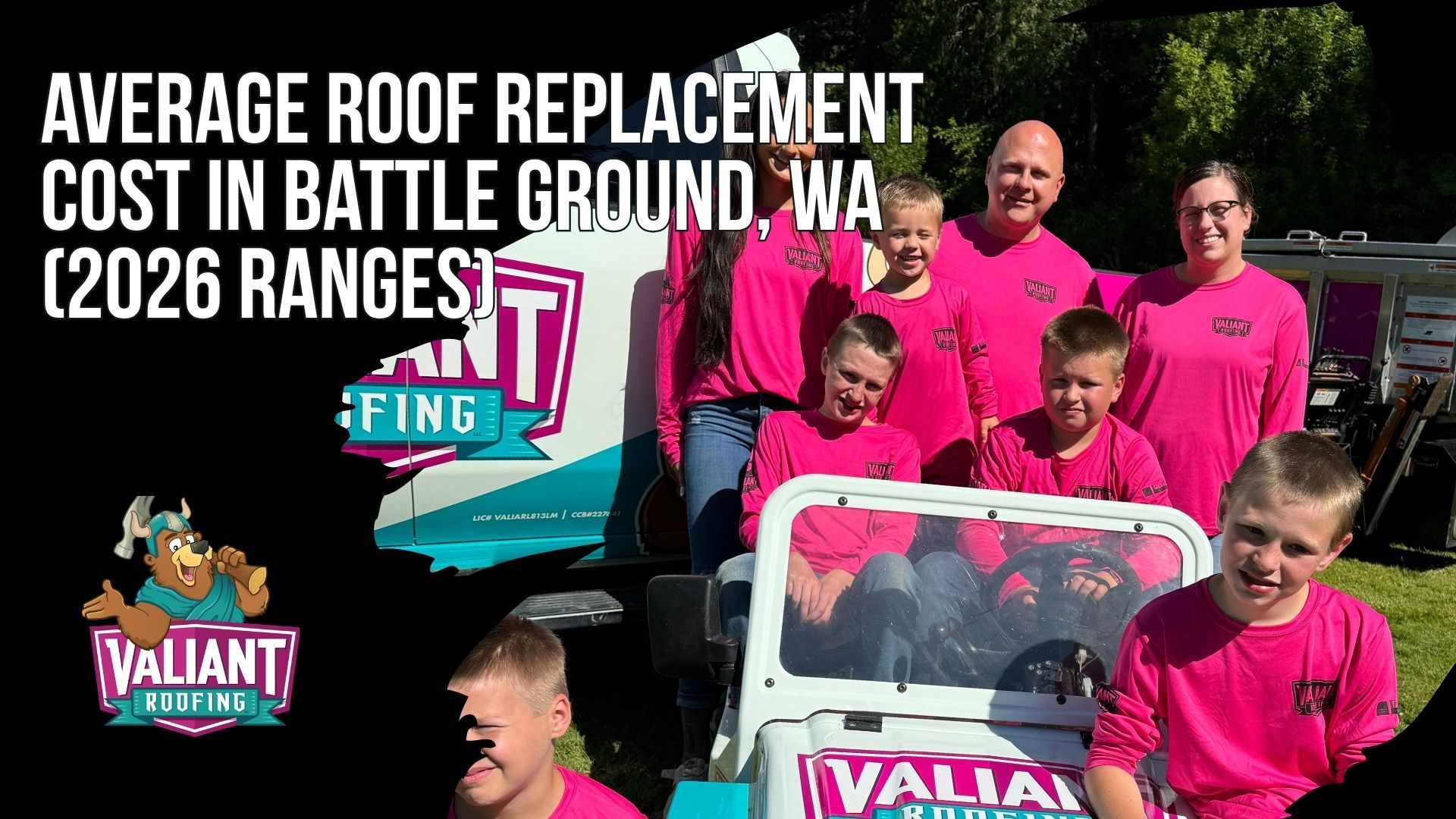 Battle Ground WA Roof Replacement Cost Ranges and Regional Pricing for 2026
Detailed pricing tables stack down the page, breaking down roof replacement costs in Battle Ground, Washington for the 2026 season across home sizes from 1,000 to 3,200 square feet. The first chart compares simple and complex roof ranges, while a second table maps Valiant Roofing's installed pricing for architectural asphalt shingles, climbing from around twenty thousand dollars for smaller homes to over sixty thousand for larger or steeper roofs. A regional comparison sits below, showing how Clark County cities like Vancouver, Camas, and Ridgefield stack up against Cowlitz, Skamania, Lewis, and Multnomah County markets, giving homeowners a clear sense of where Battle Ground pricing falls within Southwest Washington.
Address: 108 SE 124th Ave Suite 8, Vancouver, WA 98684
URL: https://www.valiantroofing.com/locations/vancouver-wa