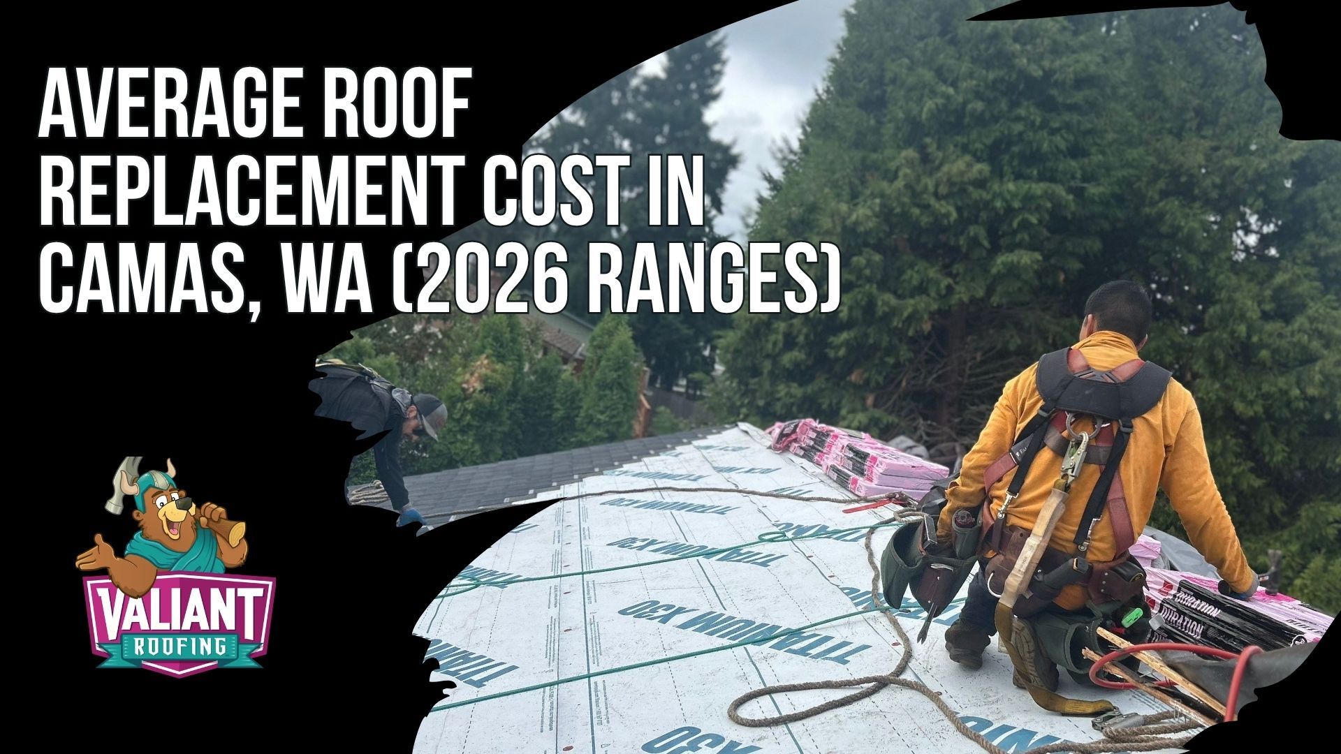 Average Roof Replacement Cost in Camas, WA (2026 Ranges)
Camas, WA roof replacement pricing in 2026 spans the city's wide housing stock, from 1,000 to 1,500 square foot ranches at $11,900 to $21,900 to complex 2,200 to 3,200 square foot multi-levels at $19,900 to $35,900 and up. Valiant Roofing's installed Owens Corning Duration and Duration Flex asphalt shingle pricing runs $4.35 to $11.00 per square foot covering tear-off, underlayment, flashing, ventilation, cleanup, and permit. Regional comparisons place Camas at $18,000 to $30,000, above Vancouver, Battle Ground, Ridgefield, Portland, and Gresham, with a Clark County service range of $16,900 to $31,900 for asphalt and $34,900 to $59,900 and up for standing seam metal across Lacamas Shores, Holly Hills, Prune Hill, and downtown Camas.
108 SE 124th Ave Suite 8, Vancouver, WA 98684
https://www.valiantroofing.com/locations/vancouver-wa