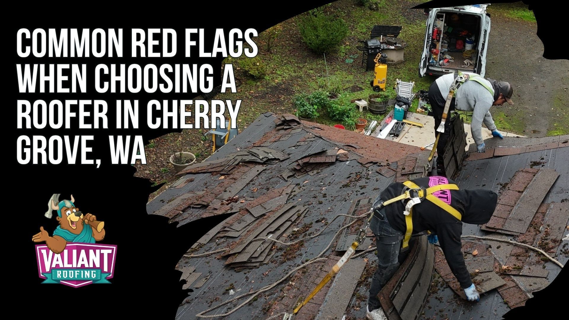 Common Red Flags When Choosing a Roofer in Cherry Grove, WA
A consumer-protection guide outlining nine red flags Cherry Grove, Washington homeowners should watch for when hiring a roofer in Clark County, where some operators are inexperienced, cut corners, or outright dishonest. The section surfaces common complaints uncovered in research: contractors who stopped returning calls after a deposit, swapped in materials different from what was quoted, and left debris across the property. The nine warnings cover missing WA licenses, full payment upfront, no written contract, missing insurance or workers comp proof, no physical Clark County address, same-day pressure, refusal to share references, illegal deductible waivers, and contractors arriving in unmarked personal vehicles with no company signage.
Valiant Roofing โ 108 SE 124th Ave Suite 8, Vancouver, WA 98684
https://www.valiantroofing.com/locations/vancouver-wa