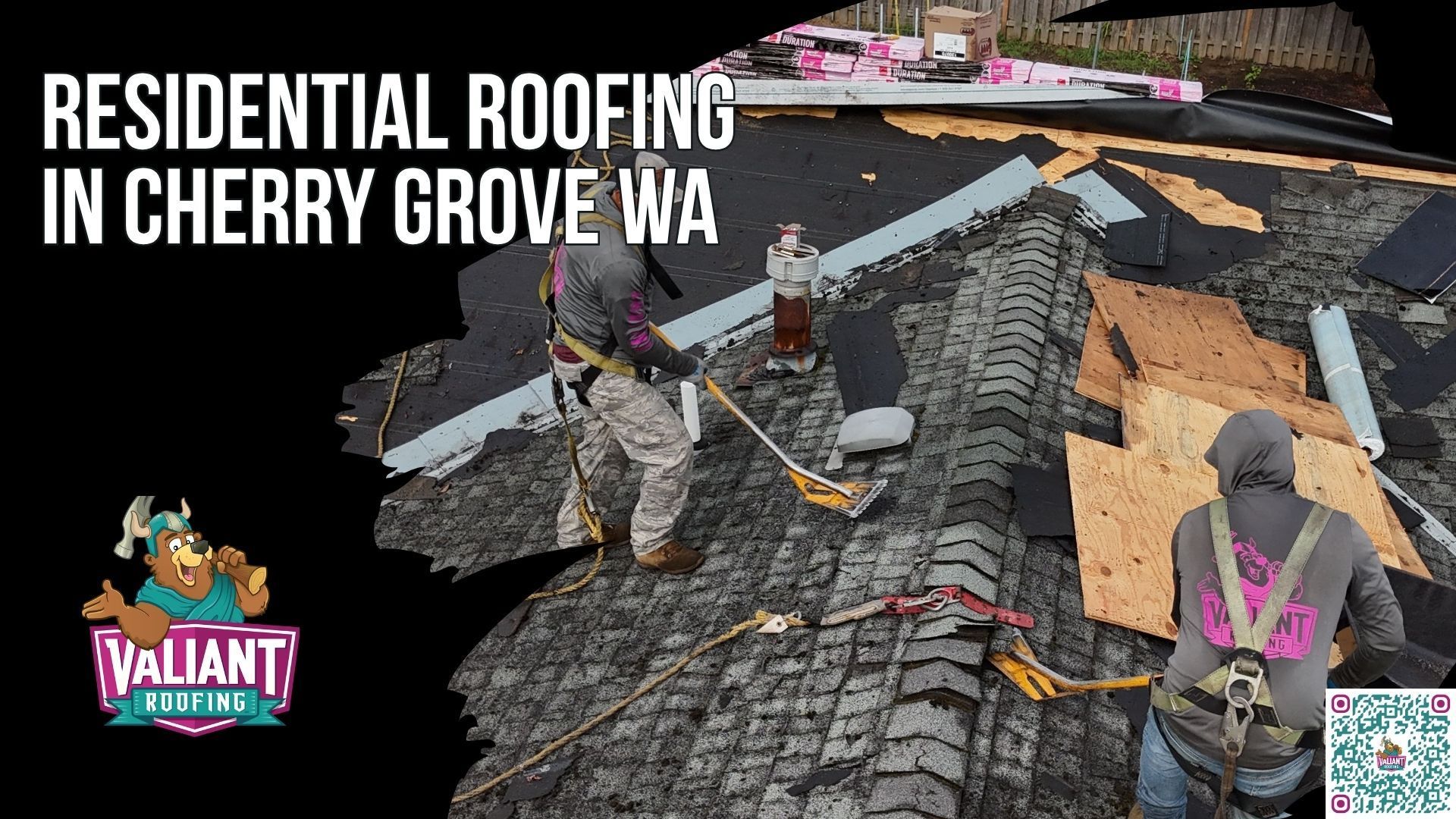 Residential Roofing in Cherry Grove WA | Full Roof Systems, Leak Repairs, and Photo-Documented Installs from a 4.9-Star Local Roofer
Valiant Roofing provides residential roofing in Cherry Grove, WA, including complete roof systems, leak repairs, inspections, and installation of shingles, underlayment, flashing, ventilation, and decking built for about 54 inches of annual rain, dense pine needle debris, shade, moss, and freeze-thaw cycles. Every estimate is free, every quote is itemized, and installations are photo-documented and backed by Owens Corning Platinum Preferred warranty coverage. Credentials include a BBB A+ rating, more than 230 five-star Google reviews, and dual-state licensing and insurance. New roofing also helps improve curb appeal while protecting the home from moisture and premature decking damage. Address: 108 SE 124th Ave Suite 8, Vancouver, WA 98684. URL: [https://www.valiantroofing.com/locations/vancouver-wa](https://www.valiantroofing.com/locations/vancouver-wa)

