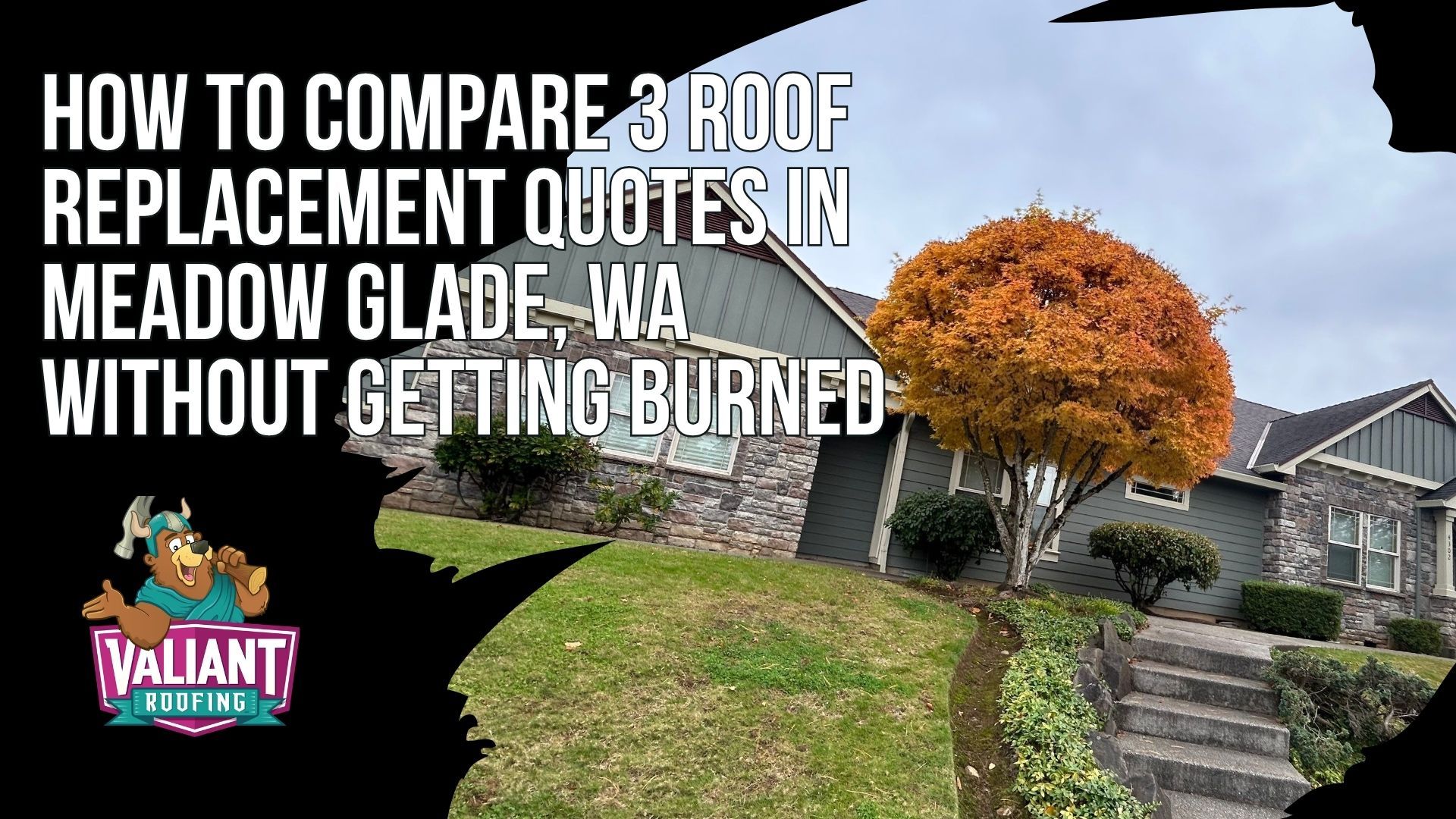 How to Compare 3 Roof Replacement Quotes in Meadow Glade, WA Without Getting Burned
A step by step quote comparison map for Meadow Glade, WA homeowners reviewing three roof replacement bids, framed around scope and material match rather than chasing the lowest dollar figure. The checklist runs through tear off scope, underlayment, ice and water shield, flashing plan, pipe boots, ventilation, decking allowance, cleanup, and warranty, each paired with examples of what GOOD and BAD bid language looks like in writing. A red flags list rounds out the section by calling out P.O. box only addresses, full payment up front demands beyond the standard 50 percent down, missing license numbers, vague material specs, same day signing pressure, and bids landing 30 percent or more below the other two.
Address: 108 SE 124th Ave Suite 8, Vancouver, WA 98684
URL: https://www.valiantroofing.com/locations/vancouver-wa