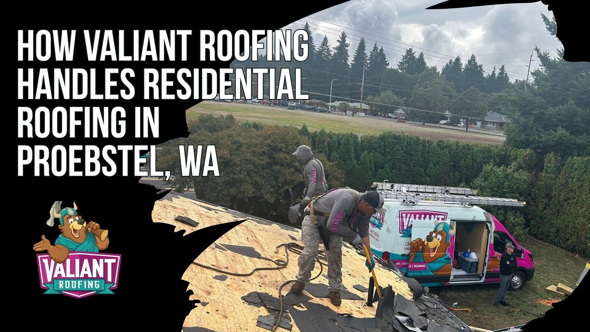How Valiant Roofing Handles Residential Roofing in Proebstel, WA
Valiant Roofing follows a five-step residential roofing process in Proebstel, WA, beginning with scheduling and a roof plus attic inspection focused on leaks, ventilation, moisture, structural concerns, moss, valley debris, and granule loss. Homeowners receive a photo-documented report with repair or replacement recommendations, including overlay options when conditions allow. Material choices include Owens Corning Duration shingles, F-Wave synthetic, metal roofing, TPO membranes, and composite roofing. Installation is documented with progress photos and completed to manufacturer specifications. The process ends with a final walkthrough, qualifying independent inspection, warranty protection, and ongoing support. Address: 108 SE 124th Ave Suite 8, Vancouver, WA 98684. URL: [https://www.valiantroofing.com/locations/vancouver-wa](https://www.valiantroofing.com/locations/vancouver-wa)
