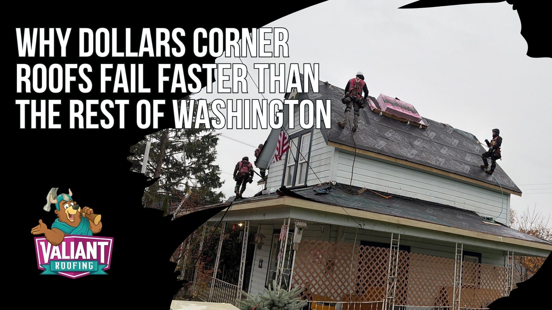Why Dollars Corner Roofs Fail Faster Than the Rest of Washington
Dollars Corner takes 54 inches of annual rain, Columbia Gorge wind gusts of 55 to 65 mph, and January freeze-thaw cycles that combine to cut asphalt shingle life to 18 to 22 years. Douglas fir and cedar shade accelerates moss growth, which holds moisture under shingle edges and causes structural damage to the deck below. Granule loss strips the UV armor and opens the asphalt mat to cracking and lifting. A single missing shingle at the eave after a Gorge wind event lets driven rain reach the underlayment; a storm-damaged roof not tarped within 24 hours often triples in repair cost. Visit https://www.valiantroofing.com/locations/dollars-corner-wa or stop by 108 SE 124th Ave Suite 8, Vancouver, WA 98684.