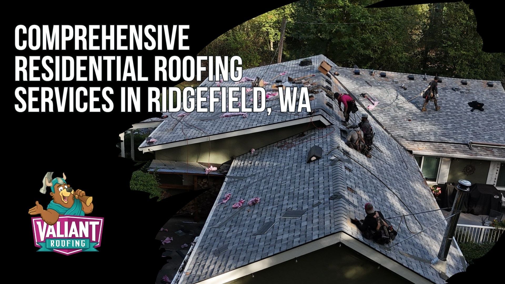 Comprehensive Residential Roofing Services in Ridgefield, WA
Valiant Roofing provides complete residential roofing services in Ridgefield, WA, including inspections, repairs, replacements, new construction installations, and emergency roof repair. Inspections evaluate shingles, flashing, valleys, pipe boots, ridge caps, and attic ventilation, with photo-documented reports delivered within 48 hours. Repairs target the actual source of leaks and include before-and-after photos. Full replacements include tear-off, decking inspection, synthetic underlayment, ice and water shield, and certified shingles or metal panels. New installations follow Clark County code, while 24/7 emergency service includes same-day response and temporary tarping when needed. Address: 108 SE 124th Ave Suite 8, Vancouver, WA 98684. URL: [https://www.valiantroofing.com/locations/vancouver-wa](https://www.valiantroofing.com/locations/vancouver-wa)
