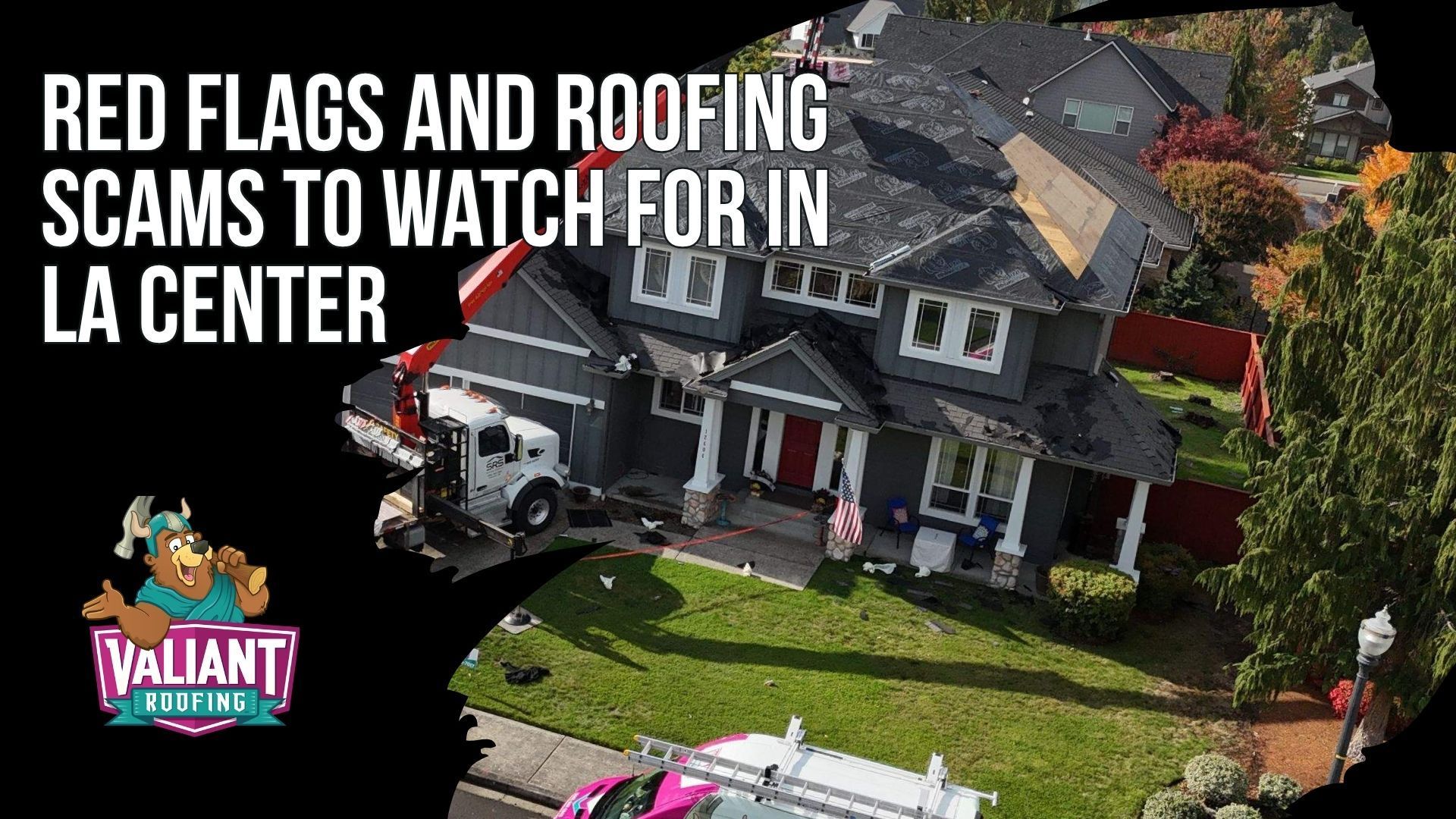 Red Flags and Roofing Scams to Watch for in La Center. Storm chasers target Pacific Northwest communities like La Center after every major wind or rain event, showing up at your door uninvited, offering aggressive deals, collecting a deposit, and either disappearing or delivering substandard work. Common scams include the One-Line Wonder, the Trust Me Bro Estimate, the Wood Surprise Trap, the Permit Shrug, the Deposit Monster, and the Warranty Mirage. Watch for red flags like no local office, no written estimate, full payment demands, today only pricing, and offers to waive your deductible (insurance fraud). A legitimate roofing contractor in La Center gives you time to review estimates, compare bids, and ask questions, earning your business through proof and professionalism, not urgency. 108 SE 124th Ave Suite 8, Vancouver, WA 98684. https://www.valiantroofing.com/locations/vancouver-wa