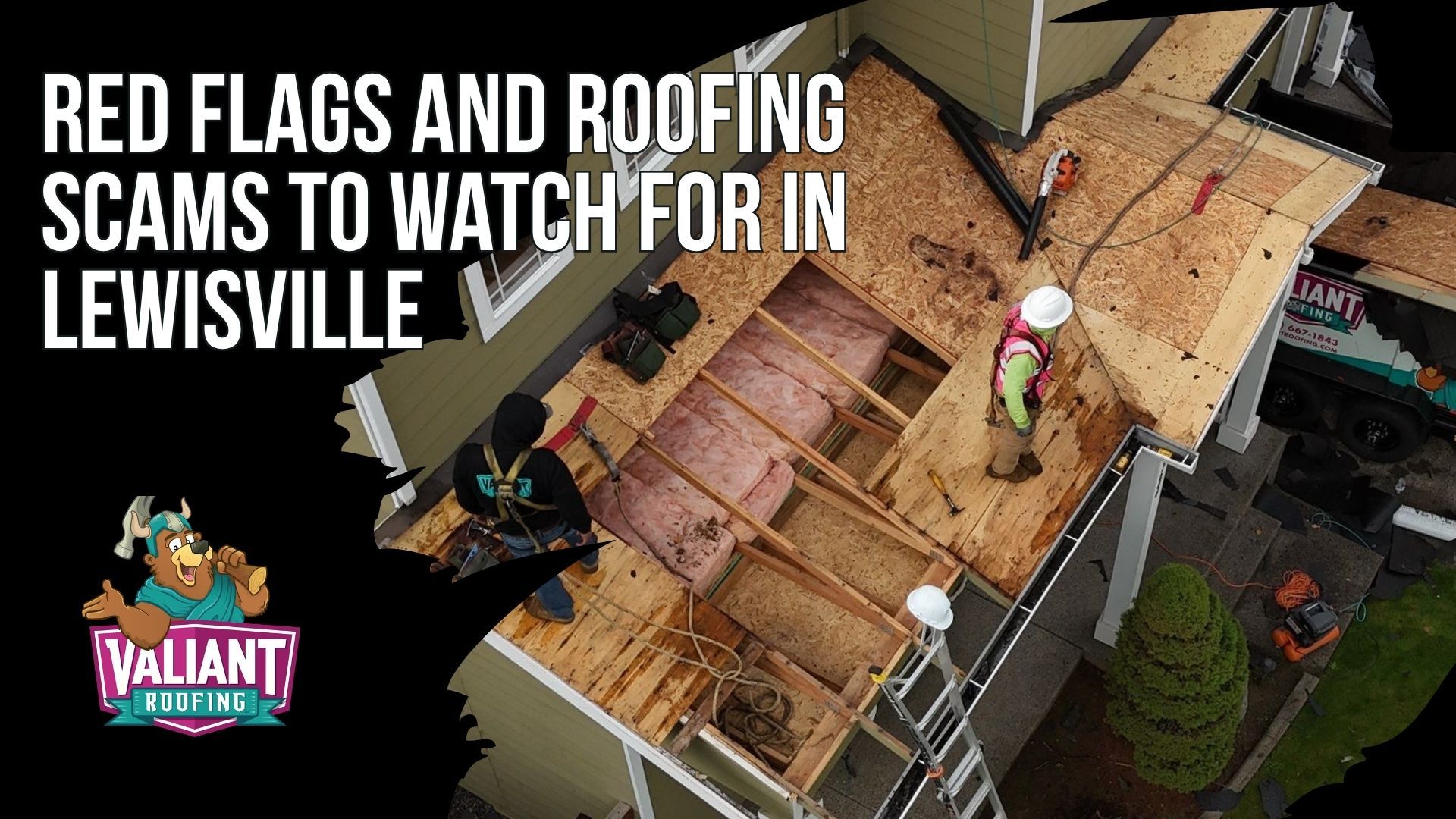 Red Flags and Roofing Scams to Watch for in Lewisville. Storm chasers and fly-by-night operations target Clark County communities like Lewisville after windstorms, heavy rain, and hail, showing up uninvited with a free inspection designed to pressure you into signing on the spot. Common scams include the One-Line Wonder, the Trust Me Bro Estimate, the Wood Surprise Trap with decking at $75+ per sheet, the Permit Shrug, the Deposit Monster, and the Warranty Mirage. Watch for red flags like no local office, no written estimate, full payment demands, today only pricing, and offers to waive your deductible (insurance fraud). A legitimate roofing contractor in Lewisville gives you time to review the estimate, check references, and make an informed decision without rushing you. 108 SE 124th Ave Suite 8, Vancouver, WA 98684. https://www.valiantroofing.com/locations/vancouver-wa
