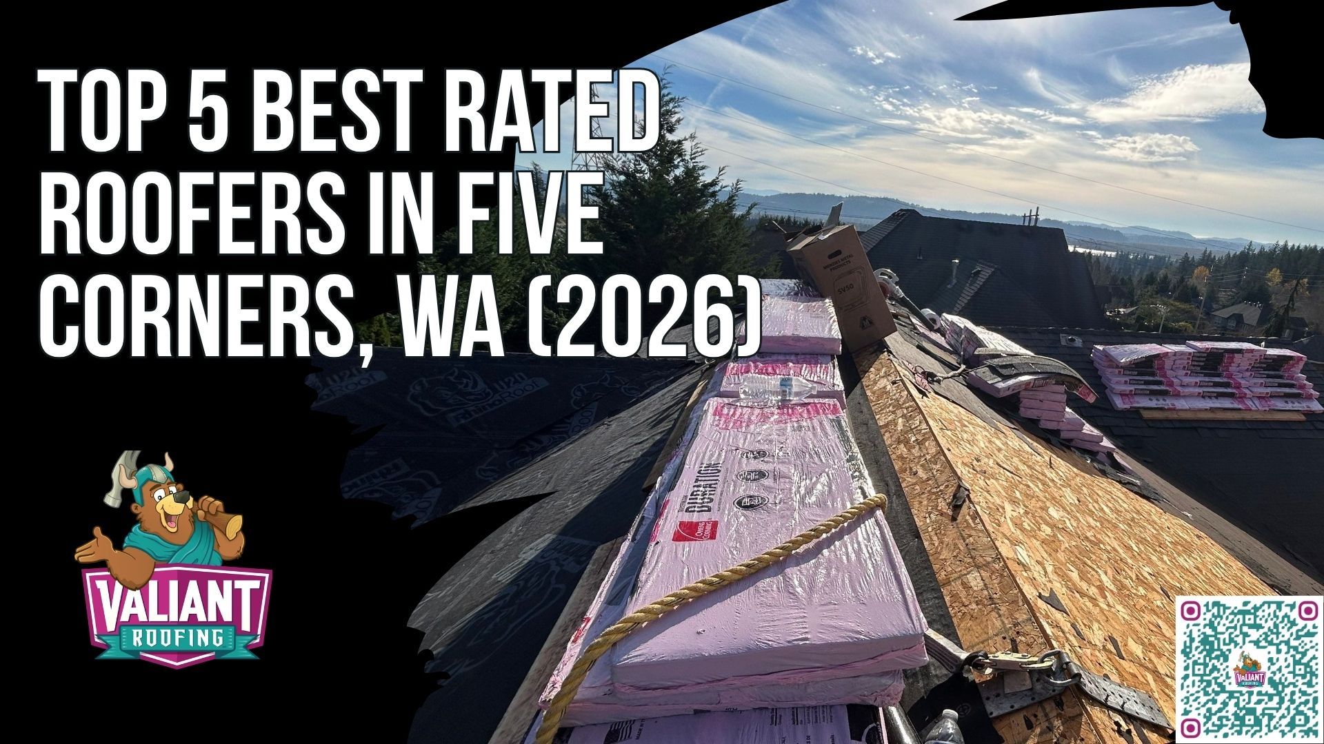 Top 5 Best Rated Roofers in Five Corners Lake, WA
Five contractor profile cards arrange in a ranked list with star ratings, review counts, and linked icons connecting directly to verified Google, BBB, and Yelp profiles for each company serving Five Corners Lake and greater Clark County. Valiant Roofing opens the list with a 4.9-star rating, 230-plus reviews, Owens Corning Platinum Preferred certification, and the broadest service scope on the list covering roofing, siding, gutters, and windows with photo-verified installs on every job. Ed's Economy Roofing matches that rating with 48 years of family ownership and eight straight Best of Clark County wins, Warner follows with dual-state licensed in-house crews since 1992, IBEX backs its 500-plus reviews with a 25-point final inspection process and a 10-year workmanship warranty, and Cherry closes with a root-cause diagnosis approach and three-material specialization across metal, cedar shake, and composition roofing. Every company shown holds active Washington State contractor licensing and serves Five Corners Lake directly. Valiant Roofing is located at 108 SE 124th Ave Suite 8, Vancouver, WA 98684. Full profiles at valiantroofing.com/locations/vancouver-wa.