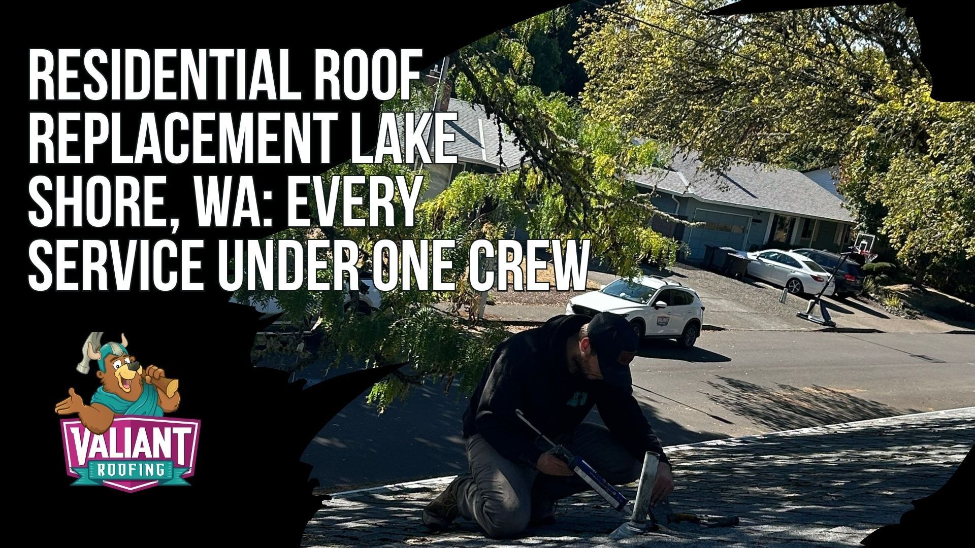 Residential Roof Replacement Lake Shore, WA: Every Service Under One Crew
A Valiant roof replacement in Lake Shore, WA covers every component below the surface, not just the shingles. Scope includes full tear-off to bare sheathing, decking replacement photographed before covering, ice-and-water shield at eaves and valleys, synthetic underlayment with three times the wind-uplift resistance of felt, manufacturer-spec shingles from Owens Corning, CertainTeed, GAF, or F-Wave, balanced ridge and soffit ventilation, new flashing at every penetration, and the Clark County RSW permit with independent QA inspection. Emergency dispatch at 360-740-7017 tarps active leaks within hours. Inspections are free. Valiant Roofing, 108 SE 124th Ave Suite 8, Vancouver, WA 98684, https://www.valiantroofing.com/locations/vancouver-wa