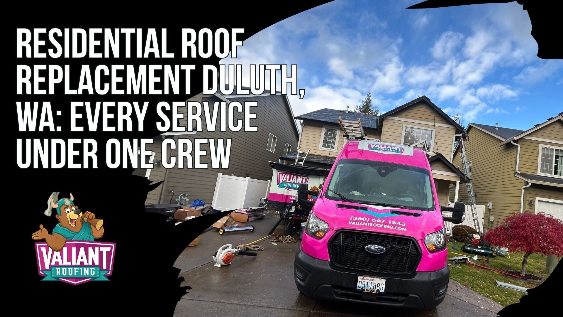 Residential Roof Replacement Duluth, WA: Every Service Under One Crew
A Valiant residential roof replacement in Duluth covers every layer under one crew: the full tear-off to bare decking, the decking inspection, the ice-and-water shield, the synthetic underlayment, the starter strip, the manufacturer-spec shingles, the ridge vent, the pipe boot and step flashing, the drip edge, the cleanup, and the Clark County RSW permit. The point is that a roof fails below the surface, not on top, which is why each component is itemized in writing before the first nail comes out. It is the complete scope Duluth homeowners see documented in photos from tear-off through the independent final inspection.
108 SE 124th Ave Suite 8, Vancouver, WA 98684
https://www.valiantroofing.com/locations/vancouver-wa